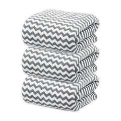 Black Gold The Finer Touch Microfiber Zigzag Bath Towel 1050 Gsm | Soft & Quick Dry Towel Lightweight & Absorbent Use For Men & Women (Grey) - Pack Of 3