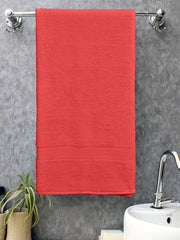 Bombay Dyeing Towel 100% Cotton Tulip Bath Turkish Towel 500 Gsm | Super Soft & Ultra Absorbent | Hand Washable & Machine Washable (Red)