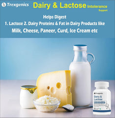 Trexgenics Dairy & Lactose Intolerence Support 9x Dairy Digest Enzyme Complex For Lactose, Dairy Fat, Protein & Carbs Digestion | 60 Veg Capsules, 100gm 0.2lbs Each Pack Of 2