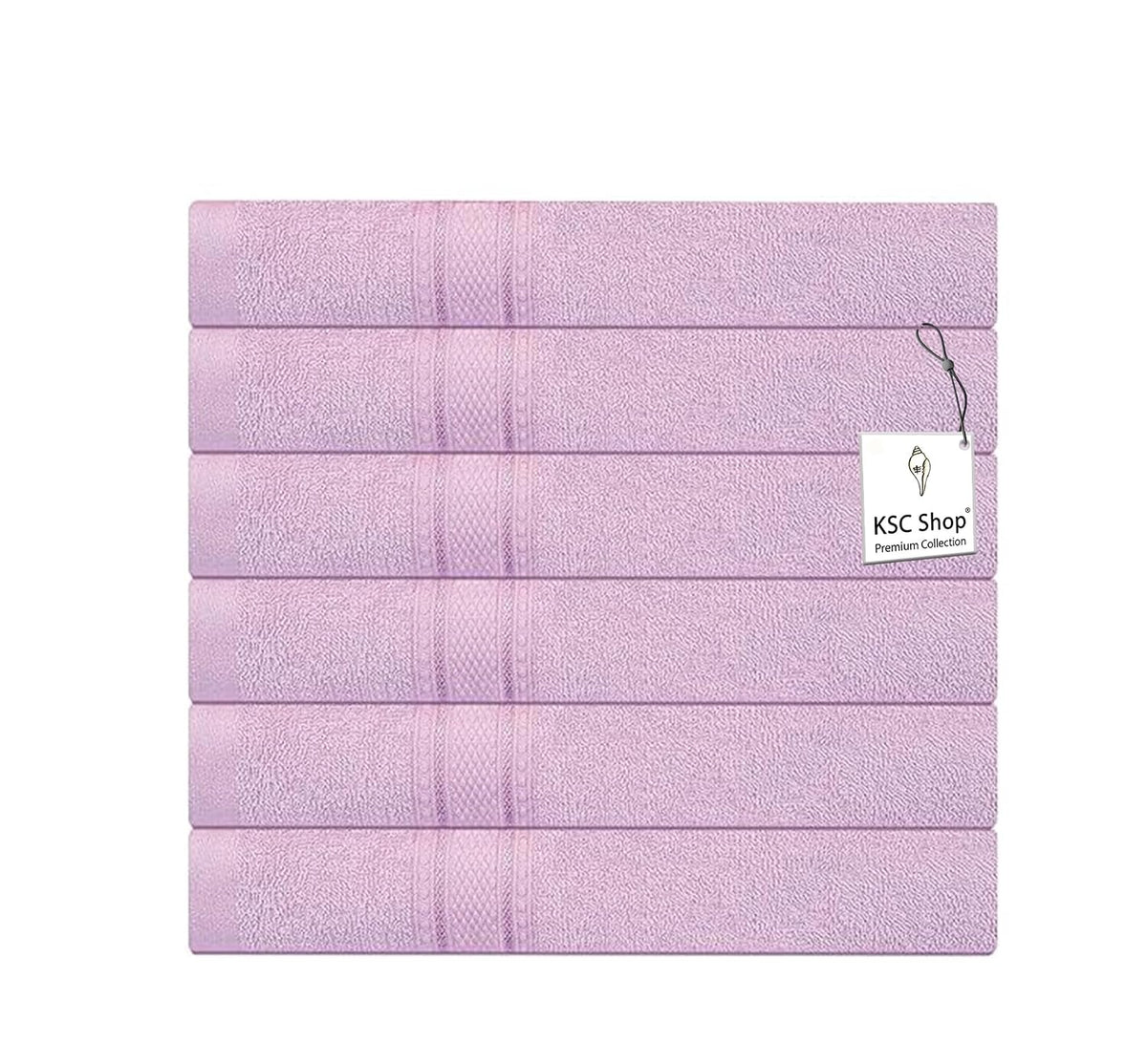 Ksc Shop Premium Luxury Cotton Face Towel 900 Gsm | Ultra Soft Highly Absorbent Face Towel (Purple) - Pack Of 6