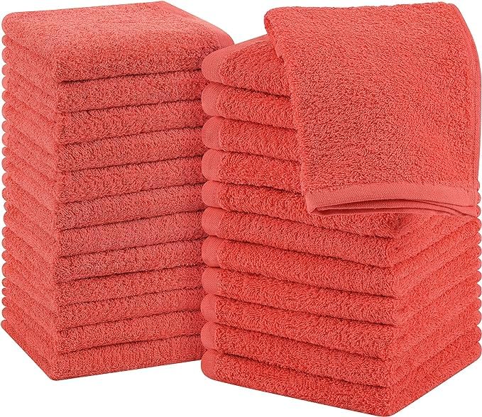 Jenny Denial 100% Cotton Soft Face Towel 1300 Gsm | Super Absorvent & Quick Dry - Pack Of 10 Pcs (Rust)