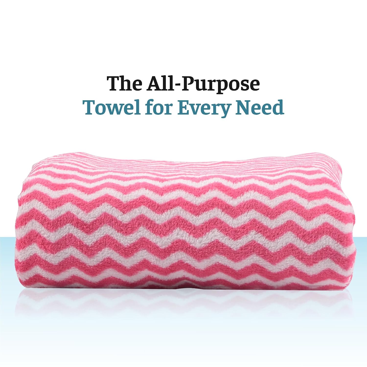 Kuber Industries Cotton Bath & Hand Towels 1400 Gsm | Quick Absorbent Easily Washable For Men & Women Workout Gym Napkins For Men - Zig Zag - Pink (Pack Of 4)
