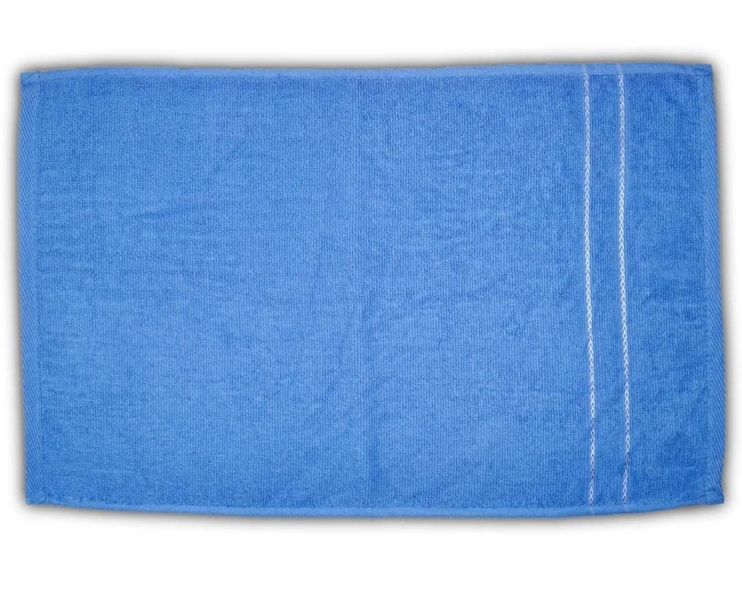 Sheevshakti Cotton Hand Towel 600 Gsm | Quick Dry Attractive Border Soft Extra Absorbency Hand Towels (Blue) - Set Of 4