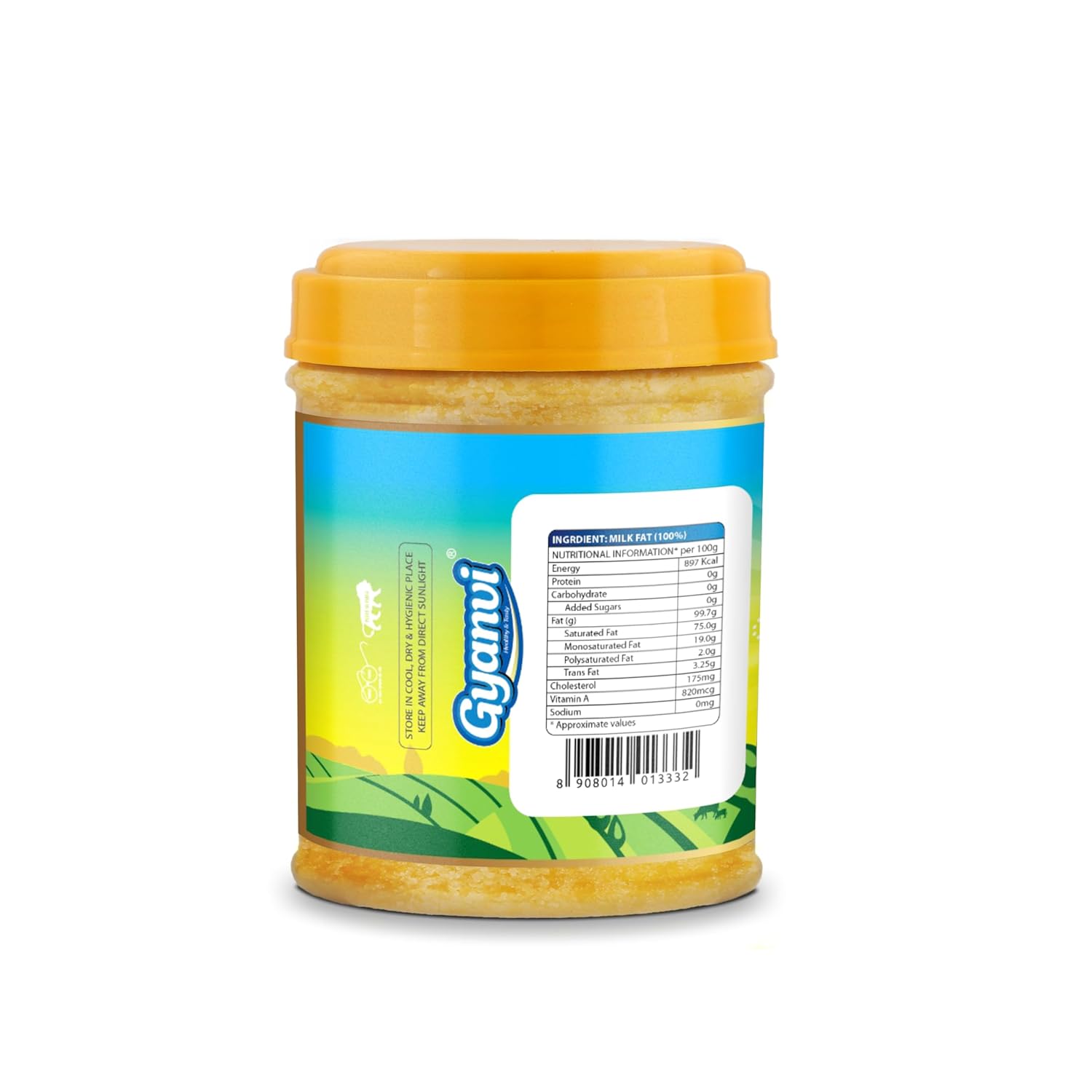 Natural Premium Desi Ghee By Gyanvi | Highly & Nutritious Pure Desi Ghee For Used For Cooking | (200ml) 6.7 Ounce | Plastic Bottle