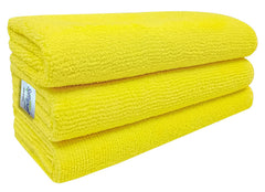 Softspun Microfiber Cloth 450 Gsm | Thick Lint & Streak-Free Multipurpose Cloths Automotive Microfibre Towels (3 Pcs) - Yellow