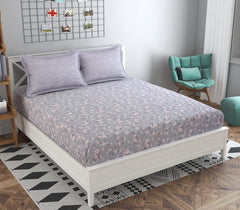 Double Bedsheet For King Size Bed With 2 Pillow Covers - 108 X 108 Inches, Grey | Premium Comfort Bedsheets For Home, Hotels & Guest House