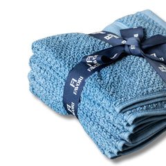 Favori Soft 100% Cotton Face Towel 450 Gsm | Terry Thick Quick Dry & Skin-Friendly Wash Cloth For Men & Women (Harbor Blue) - Set Of 4