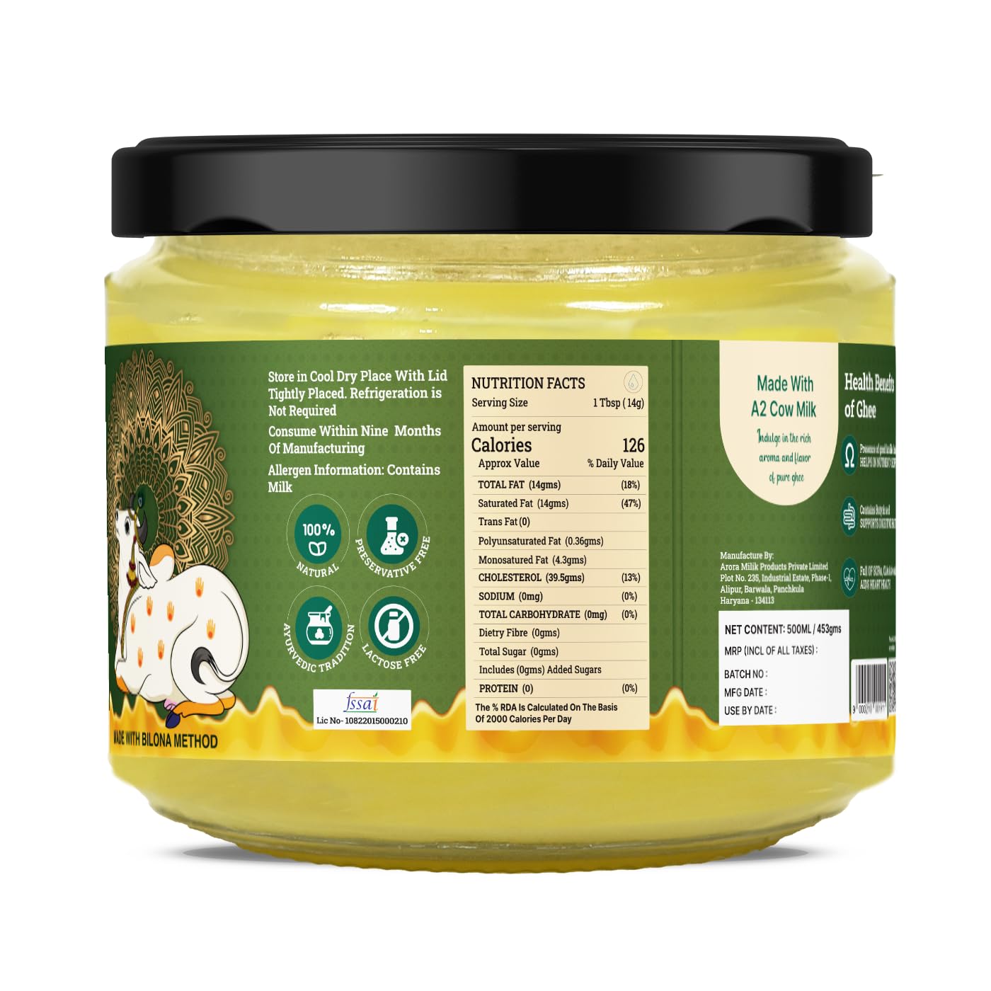 100% Pure Premium A2 Cow Ghee By AMP Purely Moo | Natural & Healthy Desi A2 Cow Ghee Perfect For Digestive Health | (250ml) 8.4 Ounce | Jar Pack