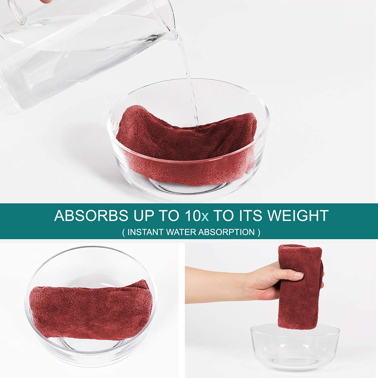 Sassoon Venir Microfiber Hair Wrap Towel 450 Gsm | For Women With Smooth Texture Super Absorbent Quick Dry Hair Turban (Crimson)