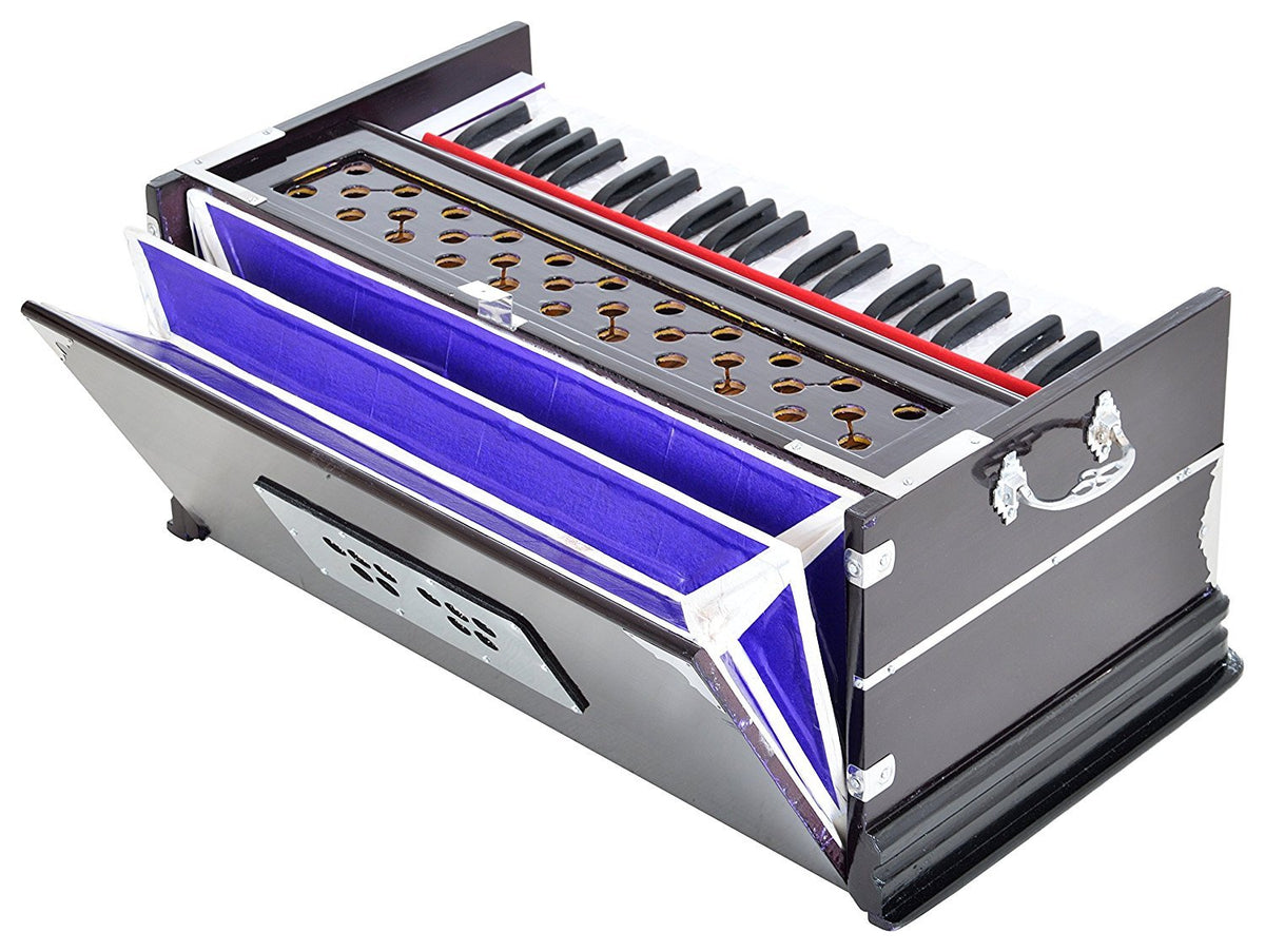 Musical Instrument Harmonium - 7 Stopper, Double Fold Bellow, 39 Keys, Two Reeds (Bass- Male) | Tunning A440 Standard Pitch - Two Side Carry Handles, Jaali Frame On Keys