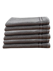 Ramraj Cotton Premium Soft & Absorbent Terry Hand Towel 900 Gsm (Grey) - Pack Of 6