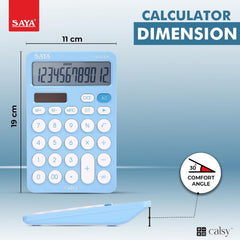 Saya Sy-c101 Ultra-fast, Ultra-light Desktop Calculator | Ergonomic Design | Perfect For Office, School, And Home Use | 3-year Warranty | Sleek Blue Color For Style & Functionality.