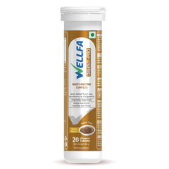 Wellfa Digesti Pro Tablets Multi Enzymes, Cumin Extract, Improves Digestion, Relief From Gas, Bloating & Heartburn Resolves Indigestion | Jeera Flavor - 20 Effervescent Tablets, 50gm 0.1lbs