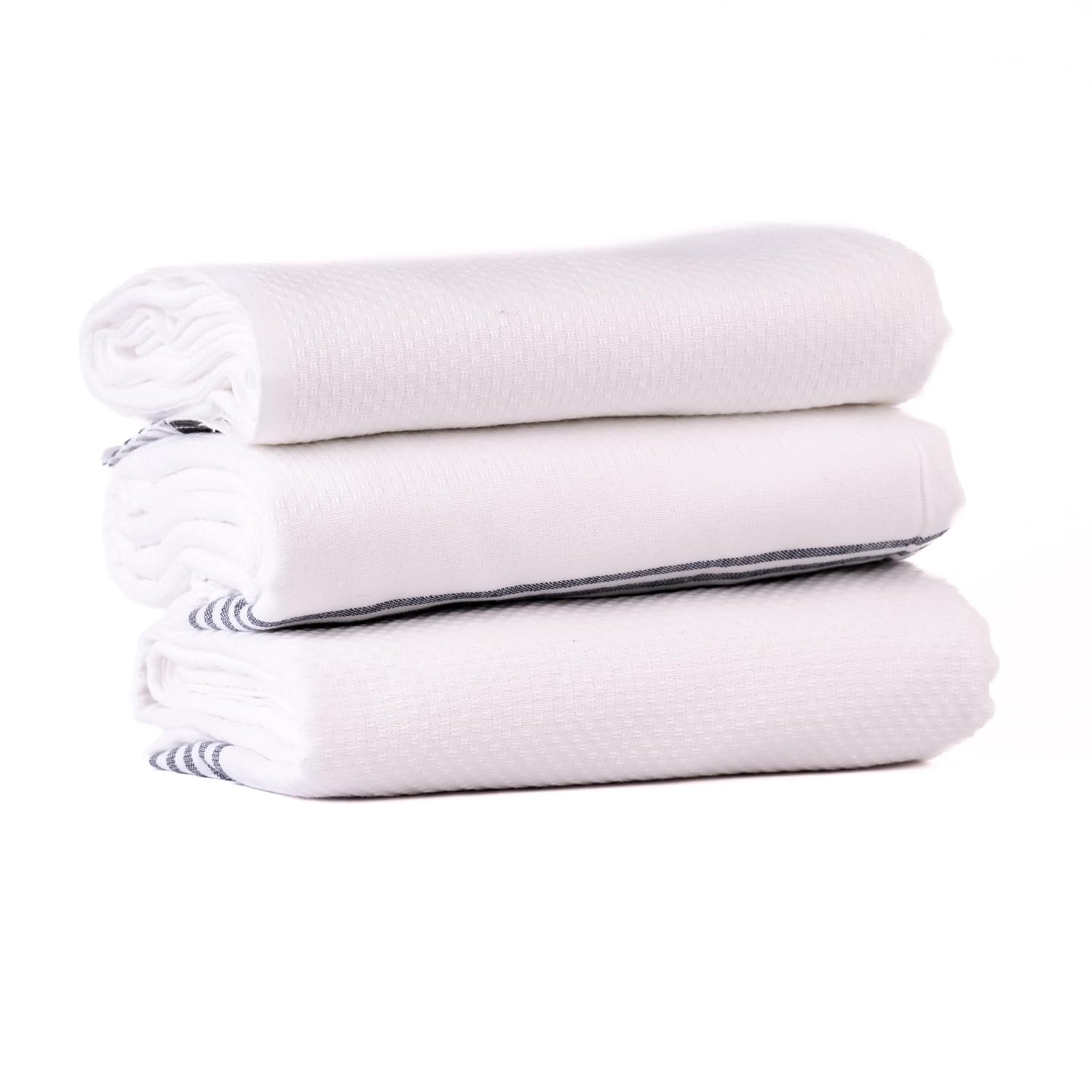Haber Premium Light Weight 100% Cotton Bath Towel 750 Gsm | Unique Micro Waffle Texture For Active Feel, Quick Absorption & Faster Drying Towel (Pearl)- Pack Of 3