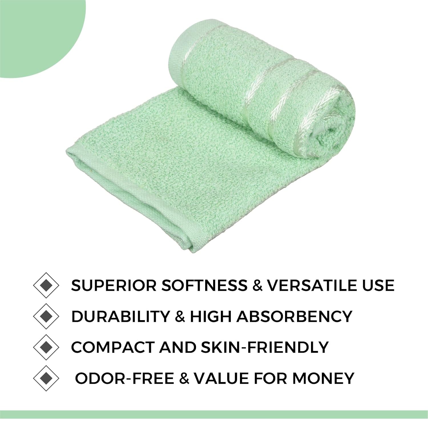 Heart Home Face Towel 800 Gsm | Facewash For Travel Workout Hand Towel | Lining Design Pack Of 4 (Multicolor)