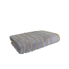Spaces 100% Cotton Bath Towel 575 Gsm | Ribbed Texture High Absorbency High Loft Cotton Bath Towels (Silver)