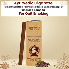 Royal Swag Ayurvedic Herbal Cigarettes, Clove Flavour Smoke King Size (30 Sticks) 100% Tobacco Free And Nicotine Free Non-Addictive | With Ayurvedic Herbs Clove, Tulsi, Cinnamon And Green Tea