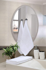 Divine Overseas Luxury Cotton Yarn Soft Extra Absorbent & Durable Hand Towel Gsm 800 (White) - Pack Of 4