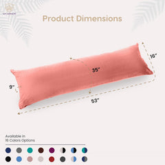 Microfiber Body Side Pillow For Sleeping For Pregnancy, Peach - 53 X16 Inch | Long Cuddle Pillow For Hugging, Relaxing, Washable, Premium Velvet Outer Cover With Zip, Adjustable Pillow