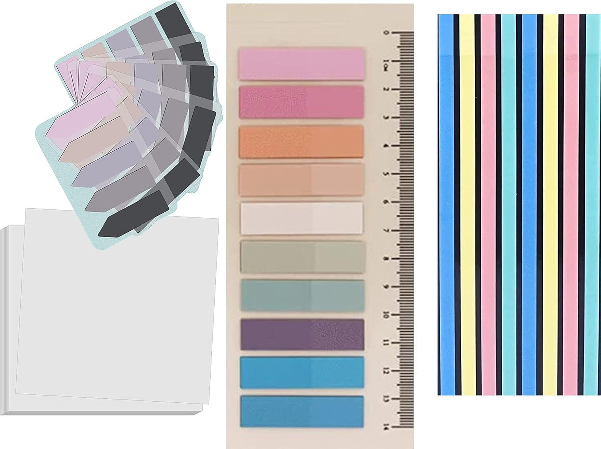 Sticky Notes, Rectangular Index Notes 200, 10 Colors, Arrow Flags 400, 5 Color, Combo - 810 Pcs