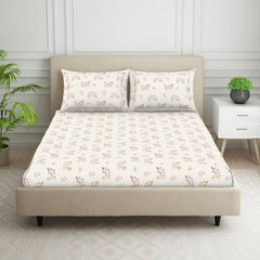King Size Double Bedsheet 2 Matching Pillow Cover - 108 X 108 Inches, Multicolor | Durable & Long Lasting Wrinkle Resistant Fabric - All Season Comfort