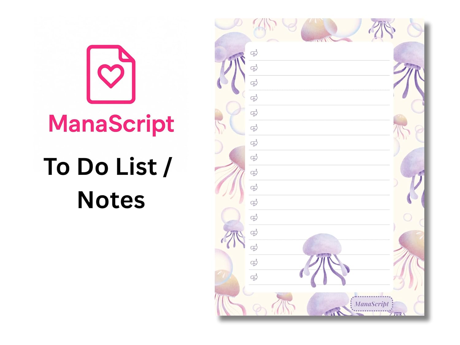 A5 Notes/To Do List Notepad, Beautiful Checklist Pad, Tear-Off Sheets (Octopus) Pack Of 1