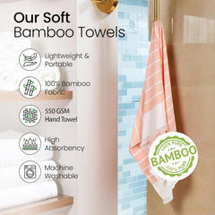 Mush 100% Bamboo Ultra-Compact Turkish Towel | Super Soft, Absorbent, Quick Dry, Anti-Odor Bamboo Towel (4, Ice Melt Blue, Yellow, New Peach, Muted Blue) 250 Tc