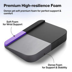 Lap Desk Cushion, Fits Up To 17” Laptop, High-Density Foam Cushion, Black, Large Size | High-Density Foam Cushion, Mouse-Friendly Flux Leather Top Surface, Soft Wrist Support, Removable Cover