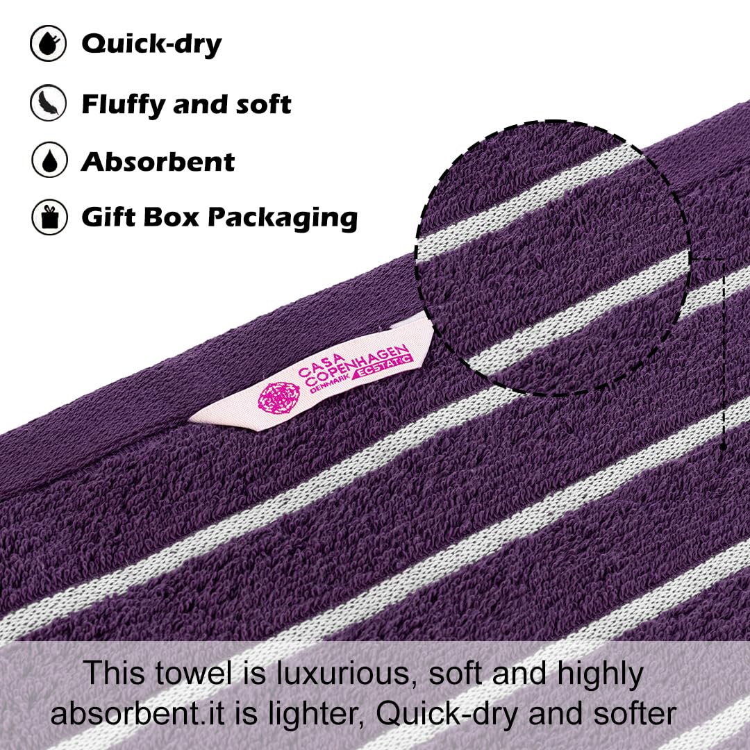 Casa Copenhagen Egyptian Cotton Ecstatic 1 Pcs Large Bath Towel 500 Gsm (Dark Purple)
