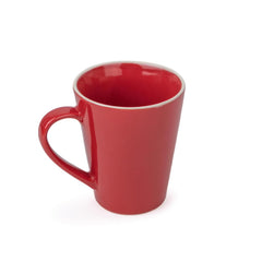 Large Ceramic Coffee Mug Set Of 2 - Red Rim, 350ml Each | Red Beauty Ceramic Mug - Tea Mug With Glossy Finish | Mug For Coffee - Ceramic Coffee Mug | Stoneware Coffee Cup - Microwave Safe