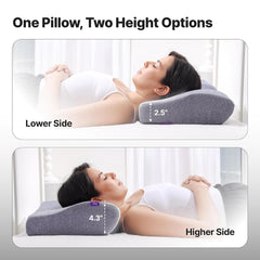 Ultimate Contour Cervical Neck Pillow, For Pain Relief Sleep, Premium Blue | Improves Posture, Neck Pain Relief Cushion With Ultra Responsive Memory Foam & Skin Friendly Cover - Set Of 1