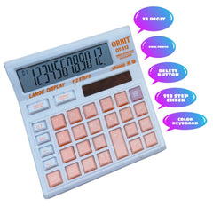 Orbit Ot-512 WTC Basic Calculator 12-digit Display (Orange) | Mathematical, Technology, Professional Projects
