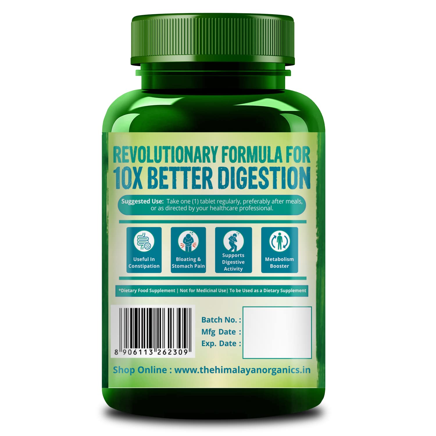 Himalayan Organics Digestive Enzyme With Bromelain & Papain Supplement | Supports Digestion & Better Absorption Of Nutrients, Health Management | 90 Tablets 150gm 0.3lbs Each Pack Of 3