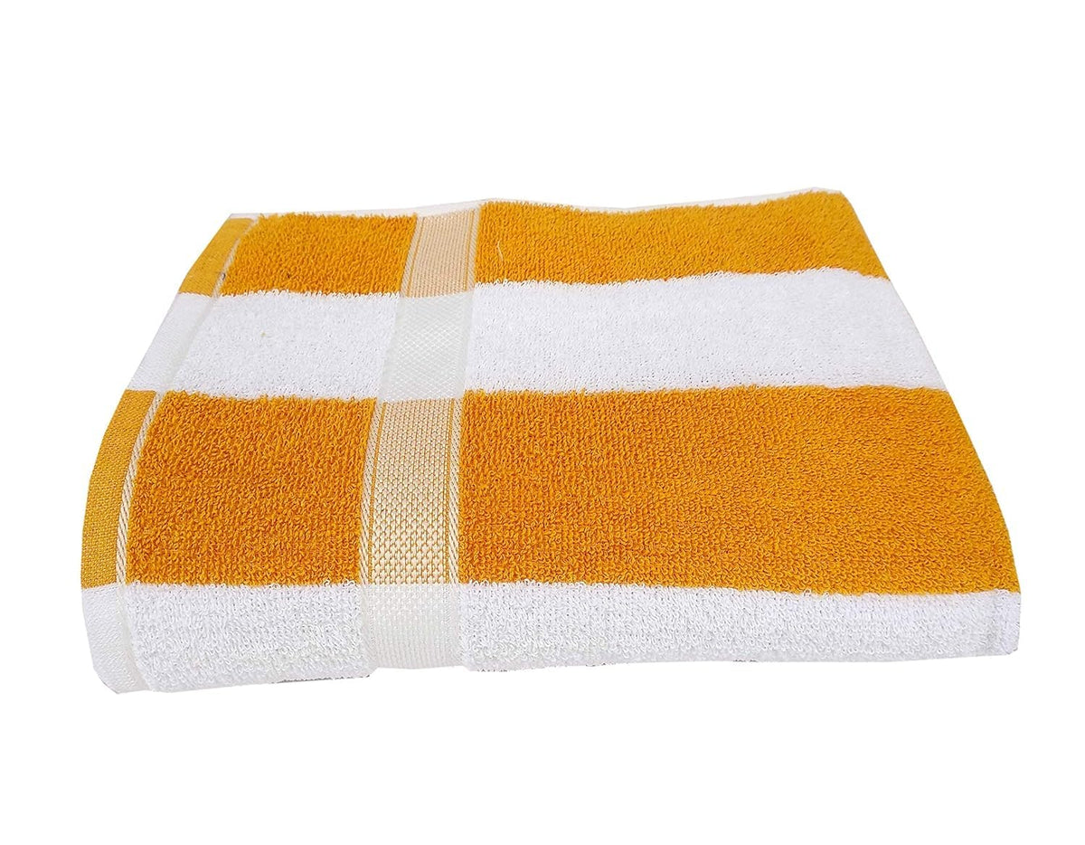 Hanorix 100% Cotton Large Size Bath Towel 900 Gsm | Soft Bath Towel For Men & Women Ultra Absorbent Cotton Towel Soft & Absorbent Towel (Golden Line) - Pack Of 2