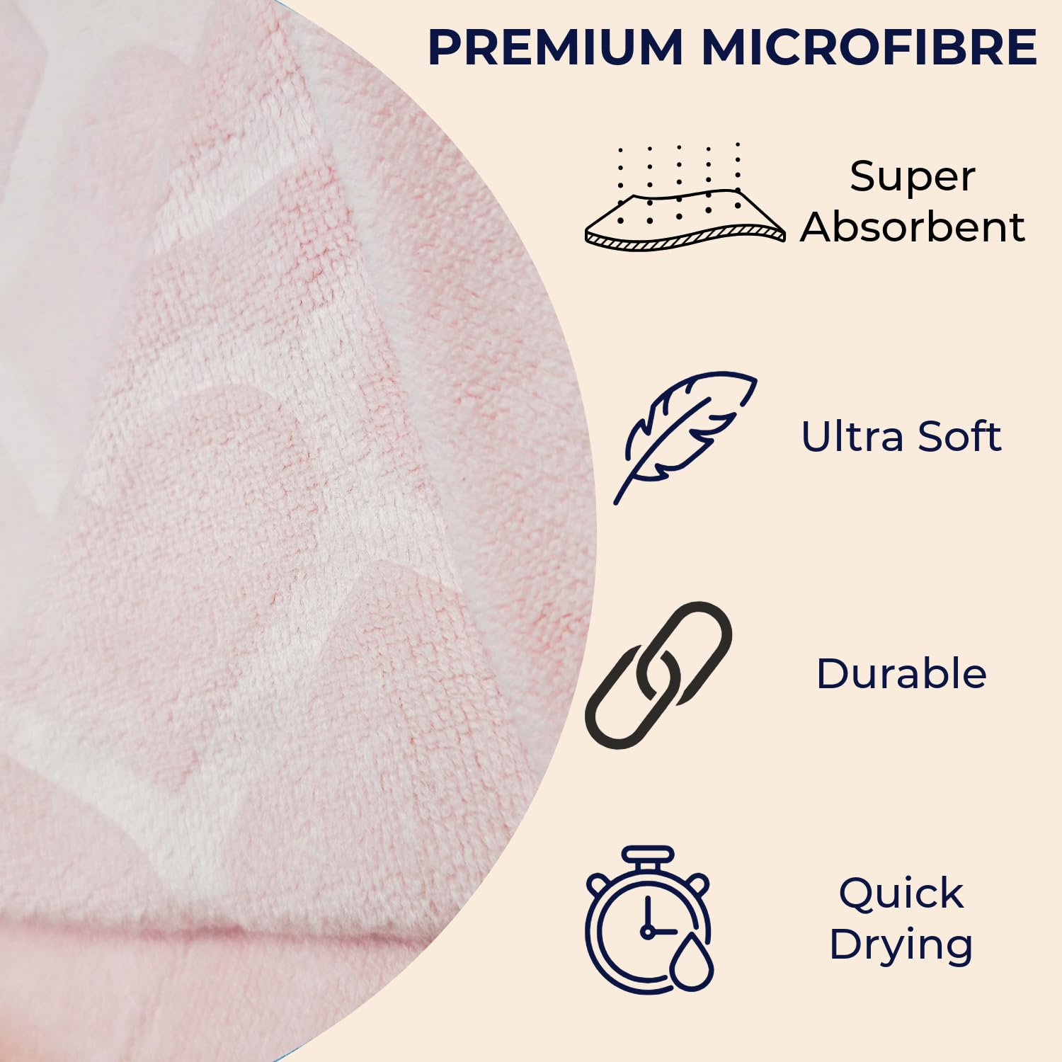 Nive Home Linens Microfiber Bath Towel 800 Gsm | Self Design, Ultra Soft, Super Absorbent, Quick Dry (Dark Plum & Baby Pink)- Pack Of 2