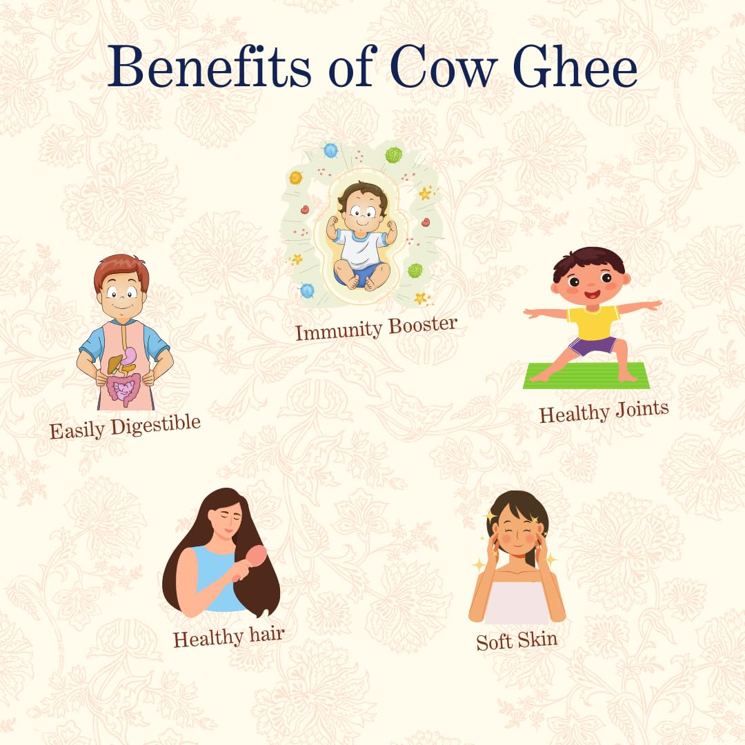 Premium A2 Cow Desi Ghee By Earthen Story | Ancient Bilona Method | Cultured Desi Ghee Good For Diet | (250ml) 8.4 Ounce | Jar Pack