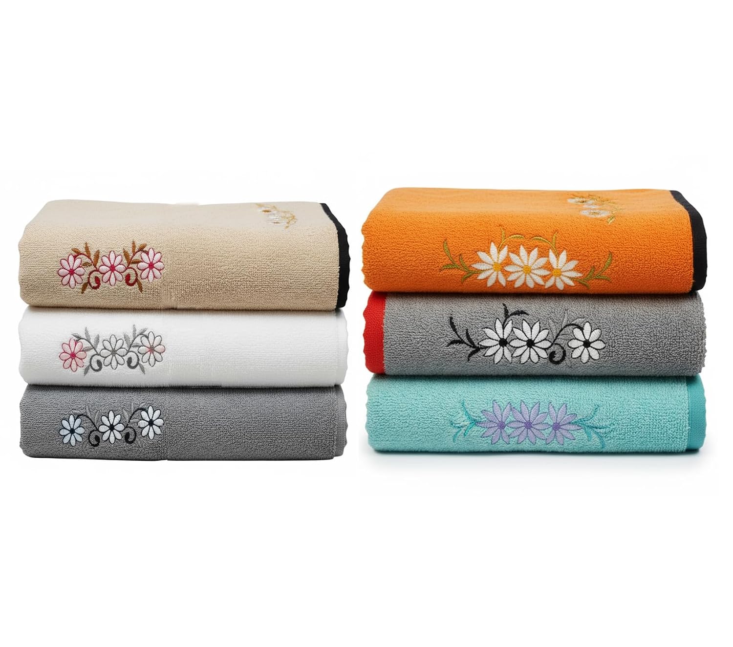 Ivaza Bamboo Face Towel 1500 Gsm | Embroidery Boutique Ultra-Soft & Highly Absorbent Reusable Bamboo Fiber Cloths (Multicolor) - 10 Pcs