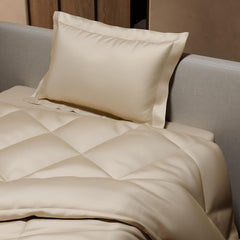 Single Bedsheet + Comforter With 1 Pillow Covers - 60 X 90 Inches, Charming Ivory | Ideal For Gift Special Occasions | Perfect Romantic Bedsheet For Couples