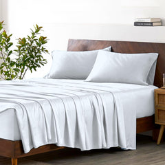 100% Egyptian Cotton Flat Bedsheet For King Size With 2 Pillow Cover - 102 X 110 Inches, White | Ideal For Large Beds In Homes, Hotels, Guest Rooms & Villas