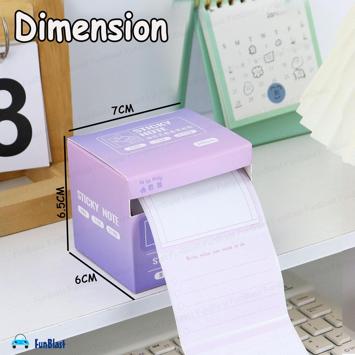 256 Pcs Sticky Notes Set With Dispenser, 8 Patterns Mini Sticky Notes For School, Home (Purple)