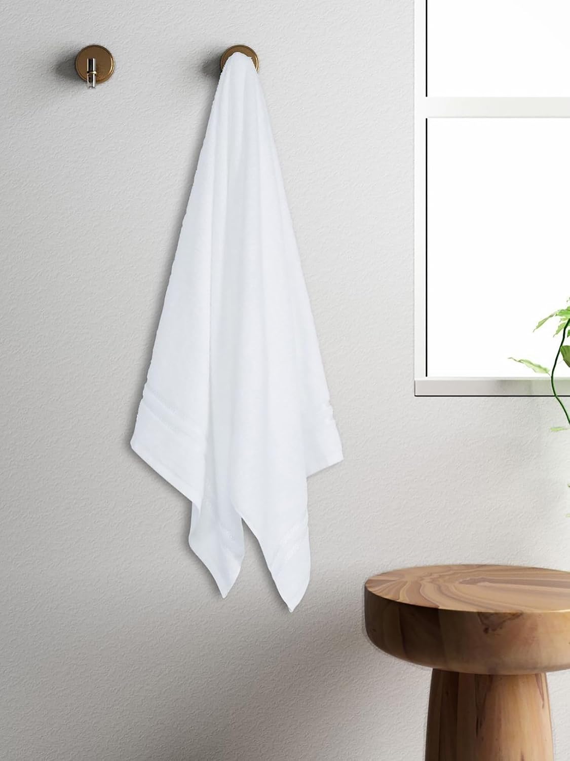 Ivaza Cotton Face Towel Super Soft Bath Towels | Soft & Absorbent Bath Towels (White)- Pack Of 2