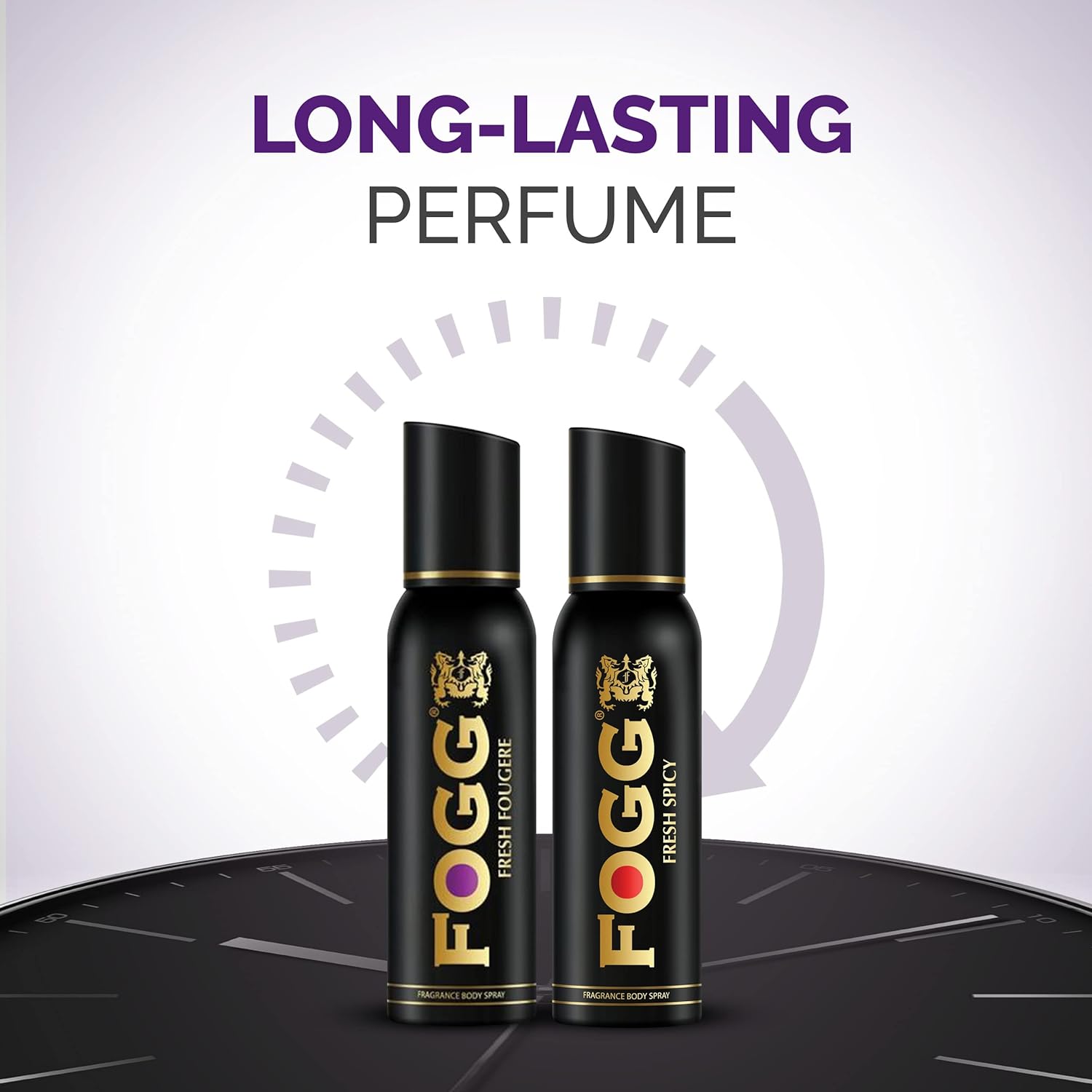 Fogg Fresh Fougere & Spicy Premium No Gas Deodorant For Men | Long-lasting Perfume Body Spray 120ml Each 4 Fl.oz.