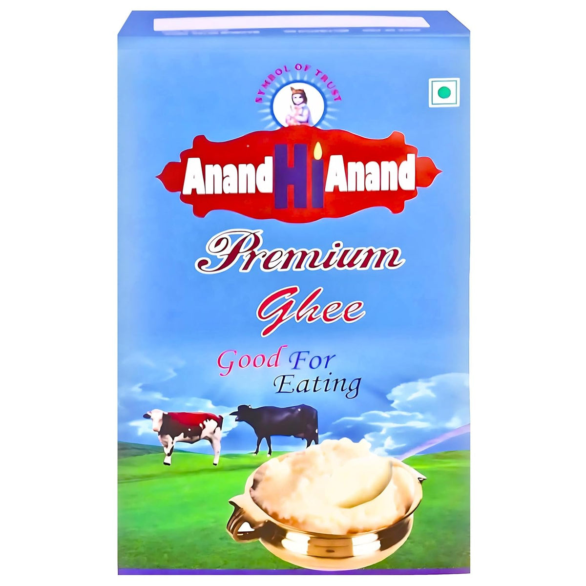 Organic Premium Cow Ghee By Anand Hi Anand | Rich In Nutrients & Vitamins A Healthy Desi Cow Ghee Good For Weight Loss | (500ml) 16.9 Ounce | Box Pack