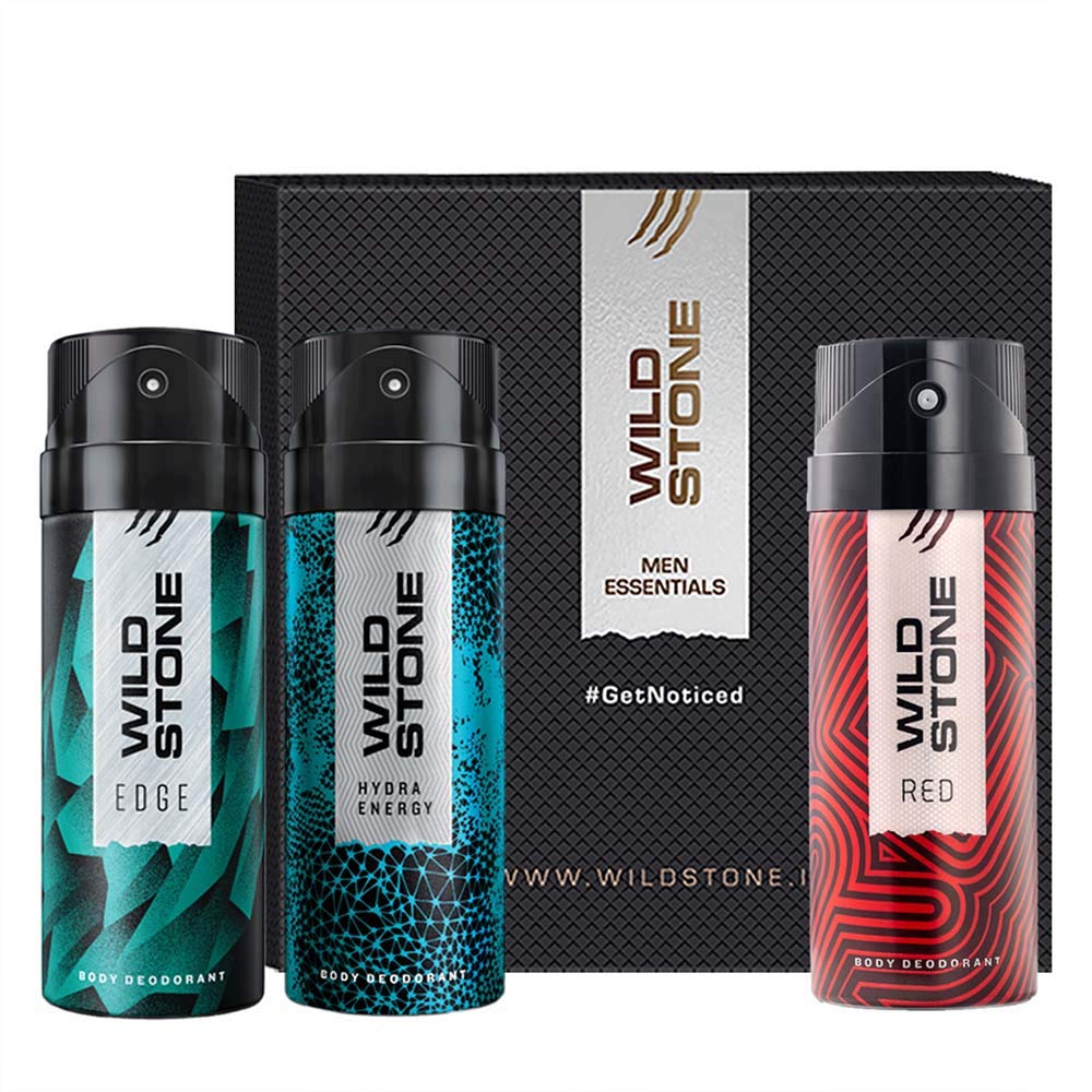 Wild Stone Edge, Forest Spice & Red Deodorant For Men 450ml 15.2 Fl.oz. Pack Of 3 | Perfect Gift Set