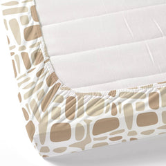 Queen Size Bed For Elastic Fitted Bedsheet With 2 Pillow Covers | 60 X 78 X 10 Inches, White & Brown | Softness, Durability & Comfort | Perfect For Everyday Use