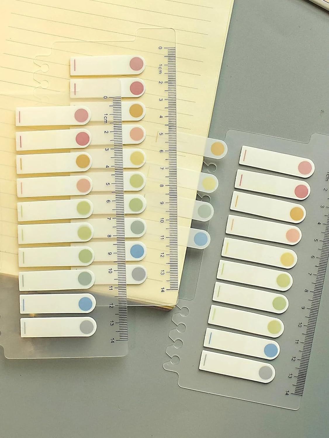 200 Sheet Doted Sticky Note With Header Transparent Ruler Function | Writable Index Tabs For Books