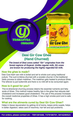 Premium Gir Desi Cow Ghee By Yugmantra Organic | Highly Nutritious Bilona Method Pure & Fresh Danedar Desi Cow Ghee | (250ml) 8.4 Ounce | Jar Pack