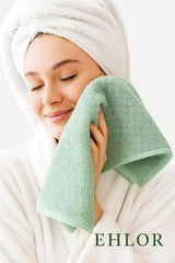 Ehlor Bamboo Bath Towel 450 Gsm | Ultra Soft & Quick Dry Antibacterial & Odor-Resistant | Eco-Friendly Towel For Bath, Spa & Gym (Sage Green)