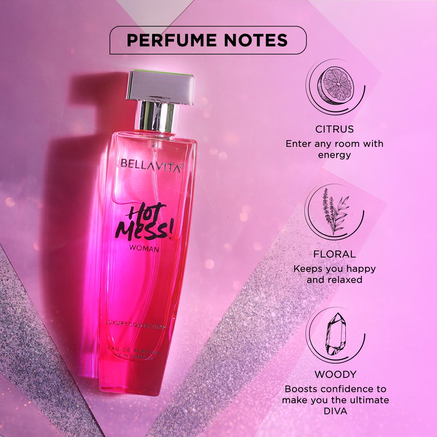 Bella Vita Luxury Hot Mess Woman Eau De Parfum 100ml 3.4 Fl.oz. Luxury Collection | Long Lasting | Gift For Wife