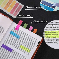 1200 Pcs Sticky Notes Plastic 60 Colors Sticky Tabs Highlighter Strips Waterproof Annotation Tabs